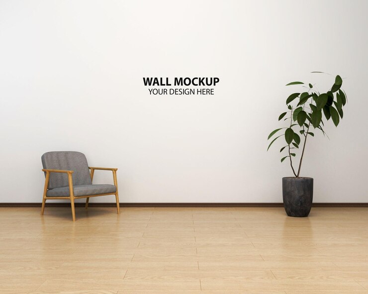 Mockup di parete del soggiorno moderno interno
