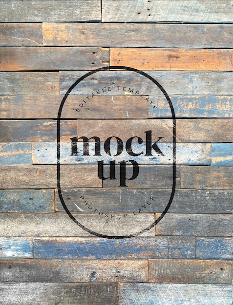 Mockup di parete in legno vintage