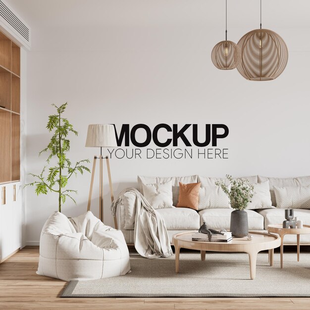 Mockup di parete interna del salone