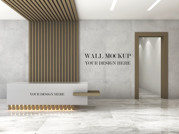 Mockup di parete reception ufficio design moderno