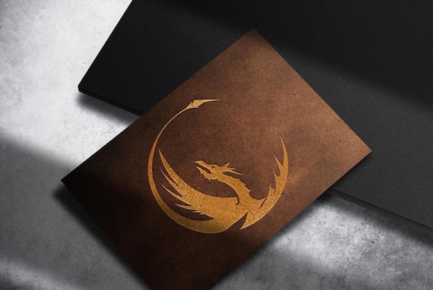 mockup di peper singolo goffrato in pelle di lusso