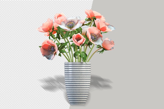 Mockup di piante rese 3d in vaso