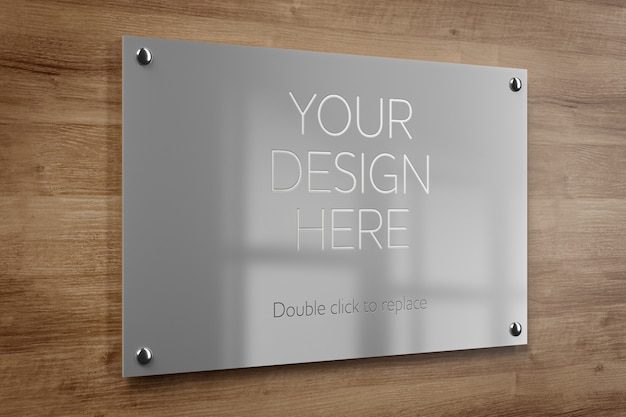 Mockup di piastra per ufficio in metallo