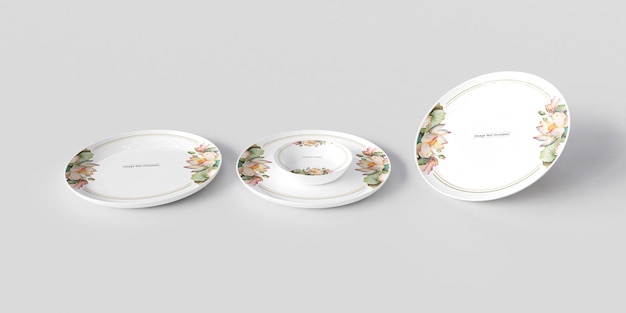 Mockup di piatto in ceramica minimo PSD