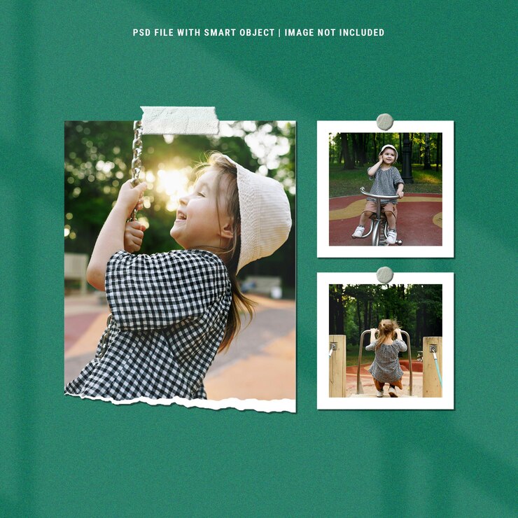 Mockup di polaroid di foto moodboard minimalista semplice Psd Premium
