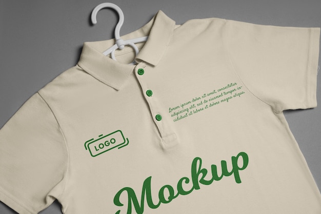 Mockup di polo vista dall'alto