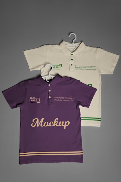 Mockup di polo vista dall'alto