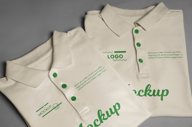 Mockup di polo vista dall'alto