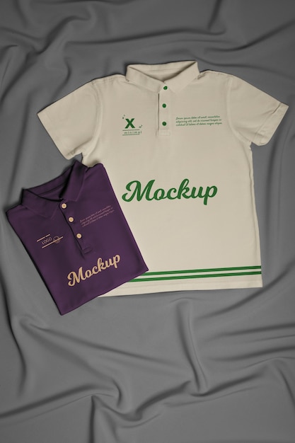 Mockup di polo vista dall'alto
