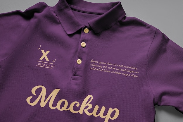 Mockup di polo vista dall'alto