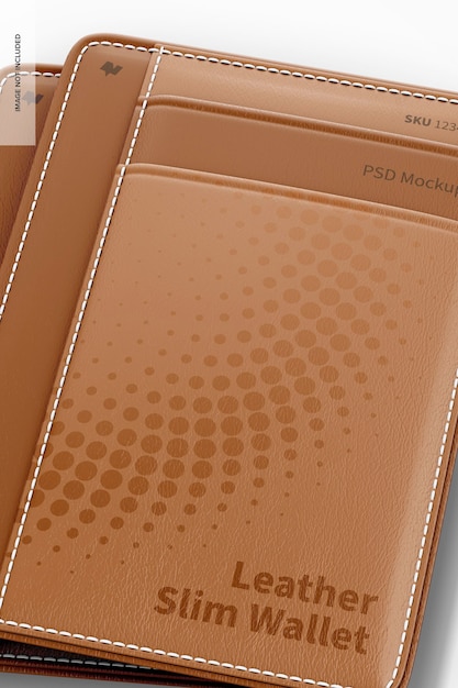 Mockup di portafoglio sottile in pelle