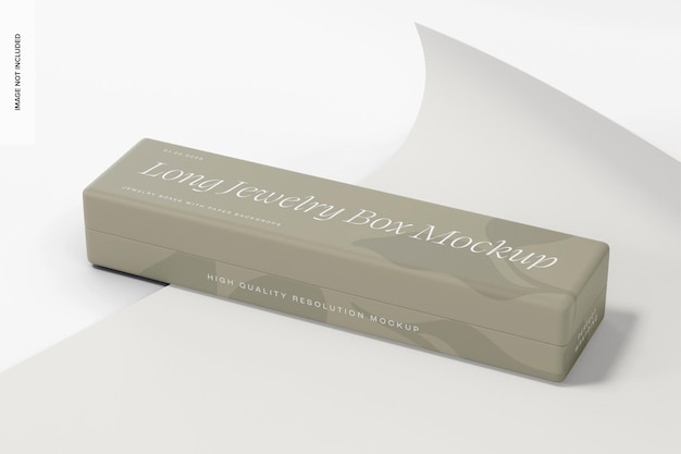 Mockup di portagioie lungo di lusso, prospettiva