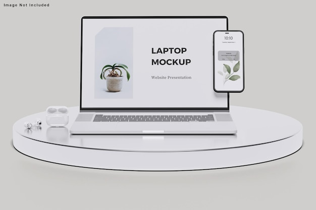 Mockup di portatile e telefono