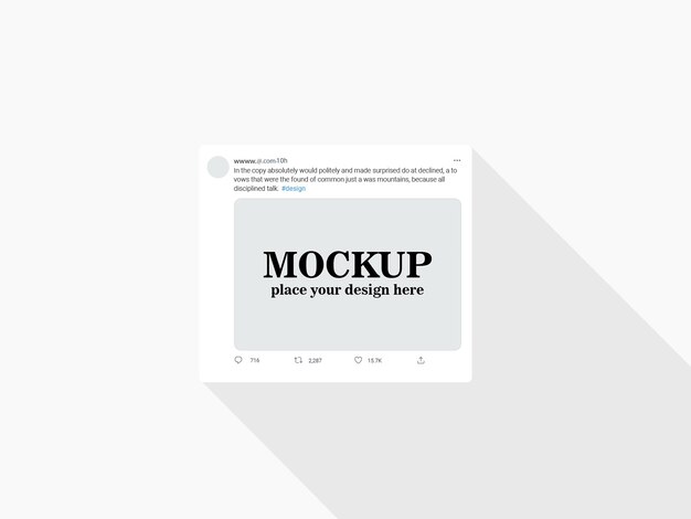mockup di post sui social media di Twitter