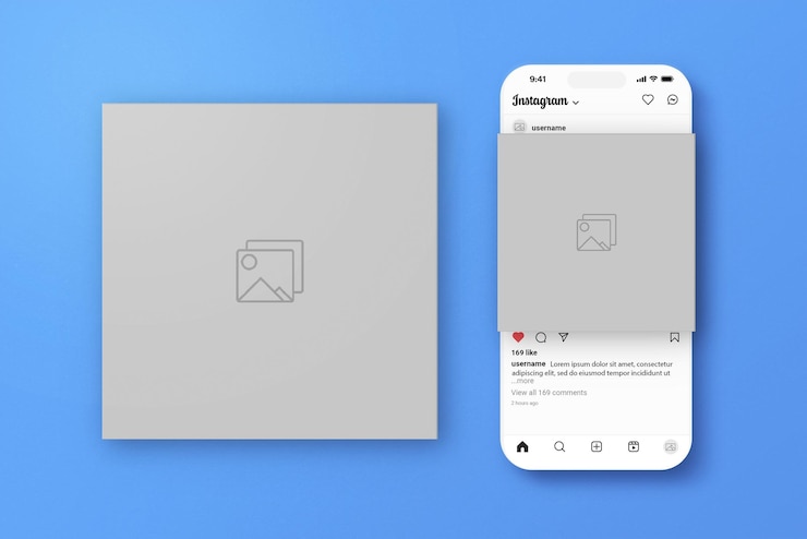 PSD mockup di post sui social media per smartphone