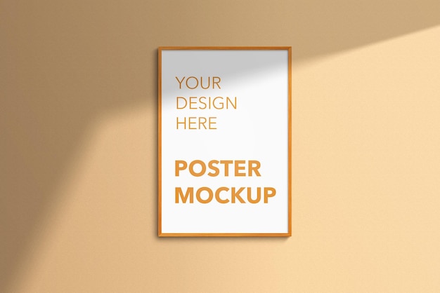 Mockup di poster A4 con ombra