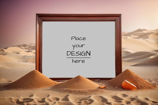 Mockup di poster con tema deserto