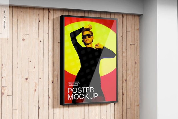 Mockup di poster da parete promozionale, prospettiva