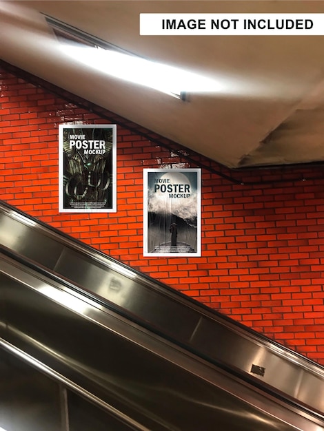 mockup di poster del film in metropolitana