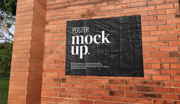 Mockup di poster di muro di mattoni