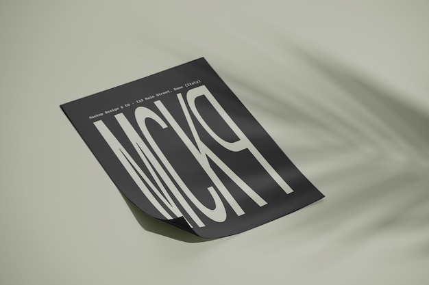 Mockup di poster di studio di carta