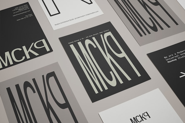 Mockup di poster di studio di carta