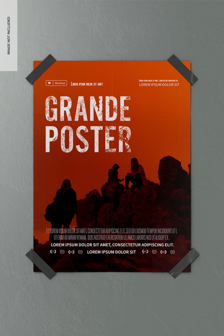 PSD mockup di poster grande francese