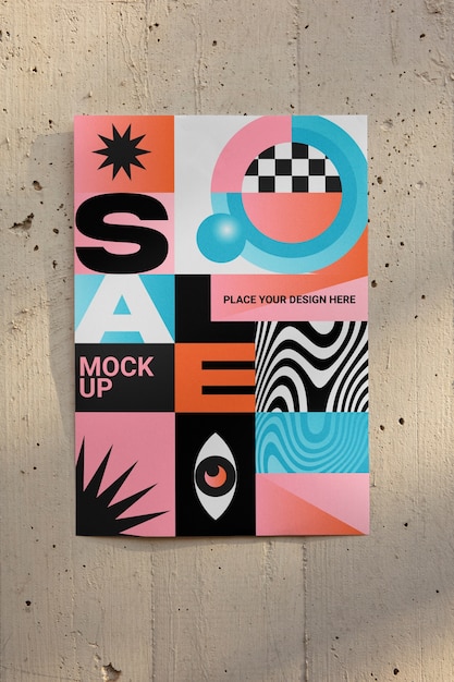 Mockup di poster in un ambiente grunge