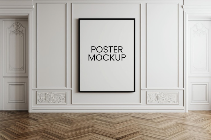 PSD mockup di poster in un interno elegante