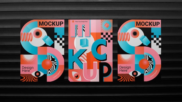 Mockup di poster nella vetrina del negozio