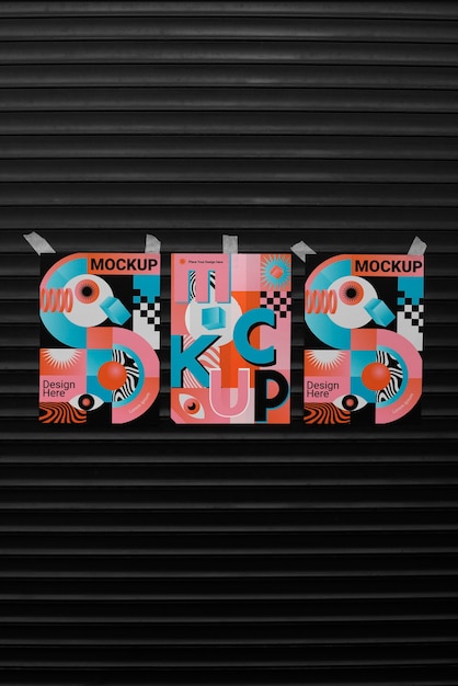 Mockup di poster nella vetrina del negozio