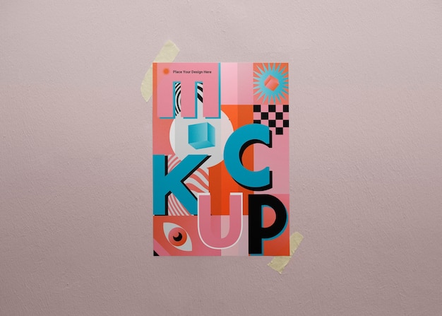 Mockup di poster nella vetrina del negozio