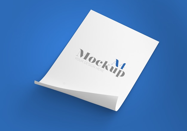 Mockup di poster piegato in bianco