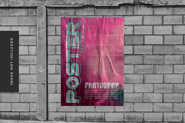 Mockup di poster urbano con effetto realistico