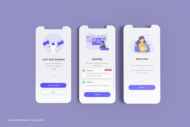 Mockup di presentazione dell'app per schermo del telefono