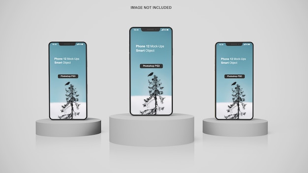 Mockup di presentazione dell'app per telefono cellulare isolato