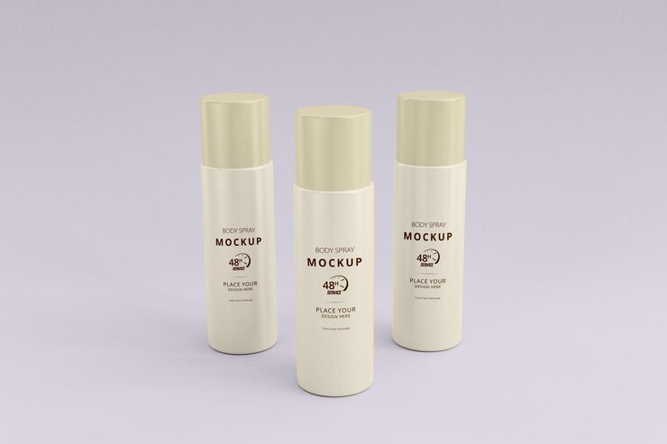 Mockup di prodotti cosmetici spray per il corpo