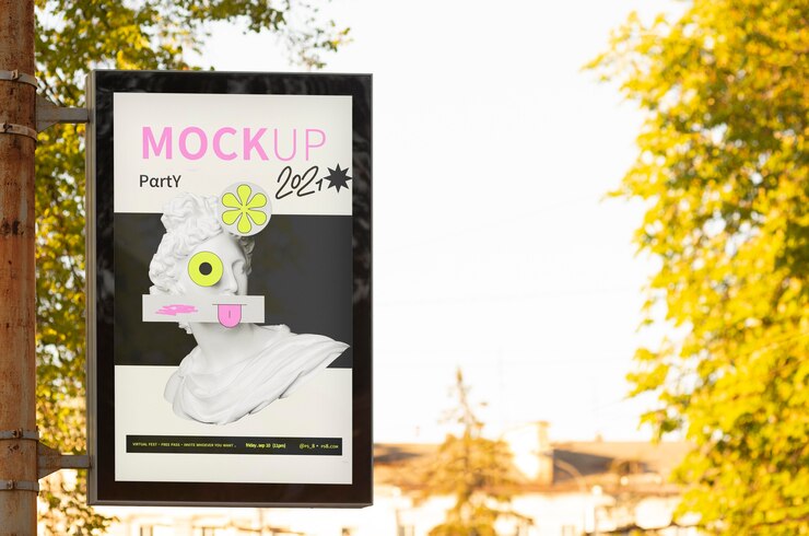 PSD mockup di progettazione di cartelloni pubblicitari della città