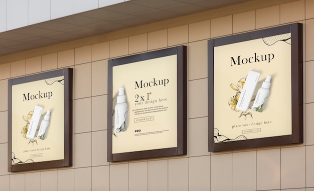 Mockup di progettazione di cartelloni pubblicitari della città