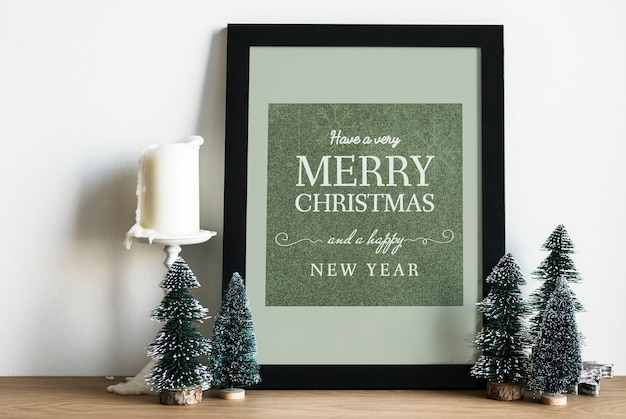 Mockup di progettazione saluto di vacanze di Natale