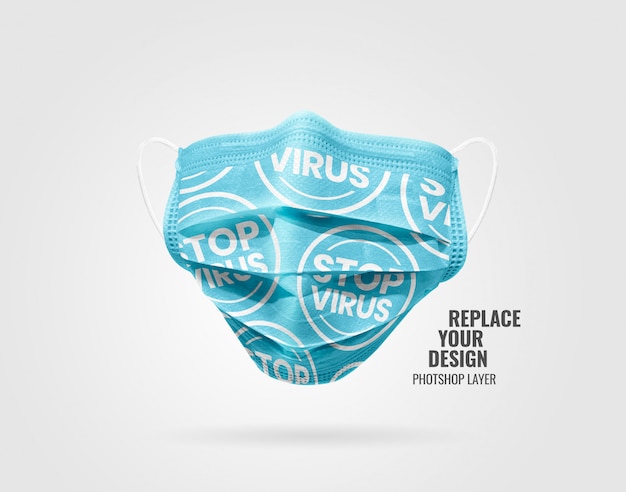 mockup di pubblicità maschera medica