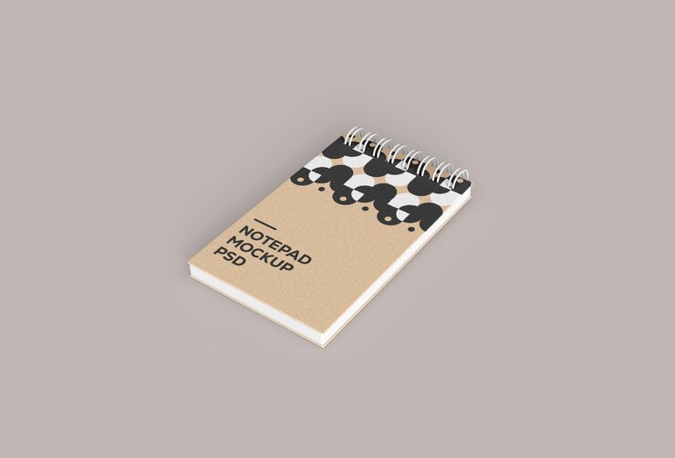 Mockup di quaderno con motivo decorativo