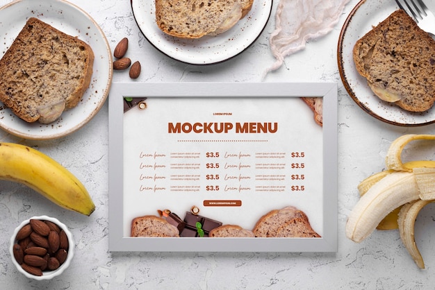 Mockup di ricette di dolci sani