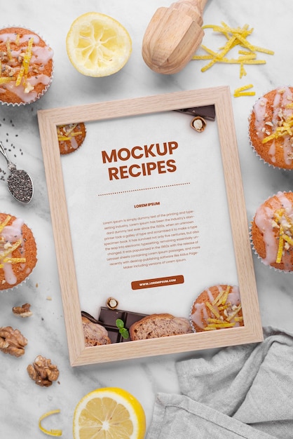 Mockup di ricette di dolci sani