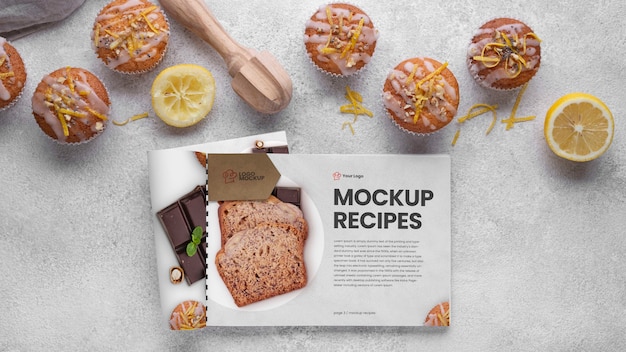 Mockup di ricette di dolci sani