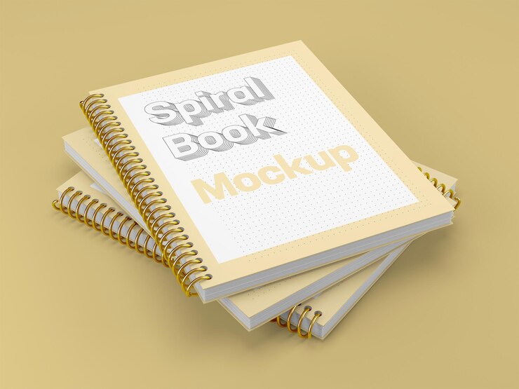 Mockup di rilegatura a tre spirali