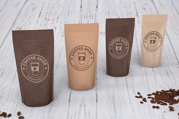 Mockup di sacchetti di caffè