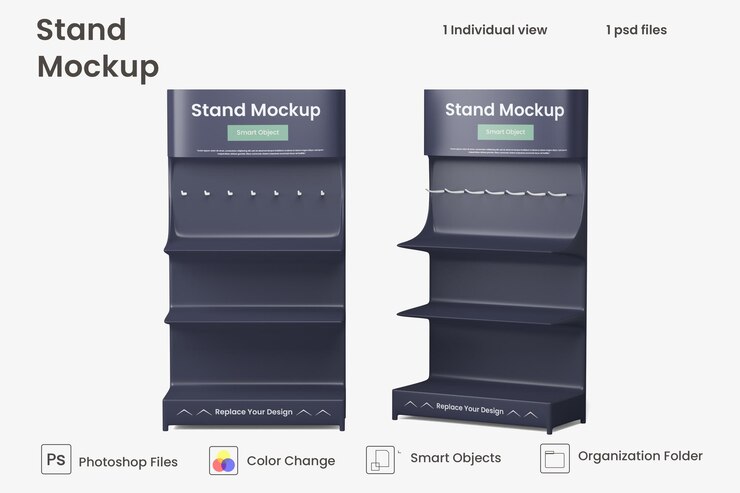 PSD mockup di scaffale vuoto psd premium