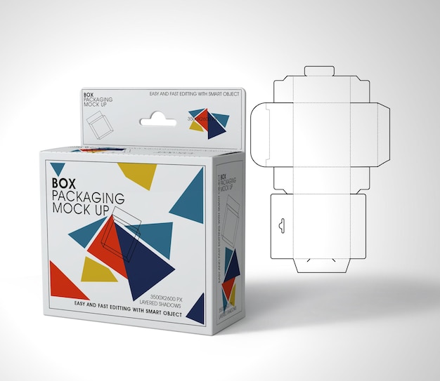 Mockup di scatola appesa