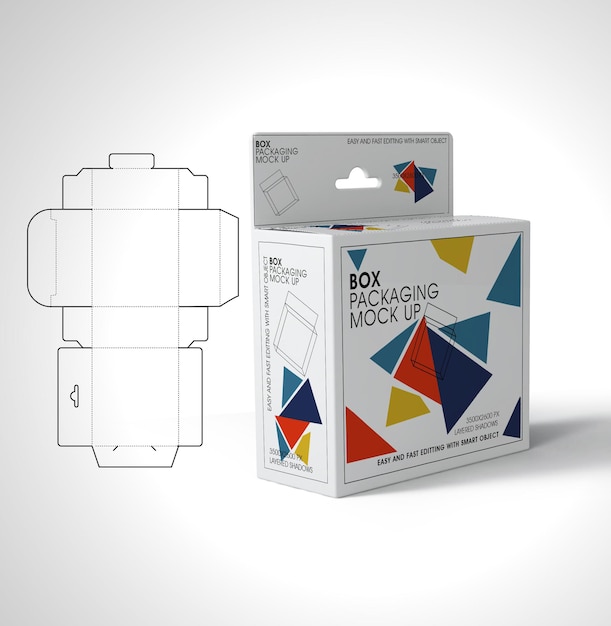 Mockup di scatola appesa
